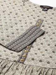 Women's Taupe Printed Kurta SetKC-1007-Taupe