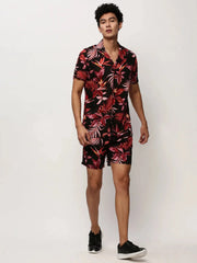 Men Black Printed Casual Co ords-AM-98-17-Black