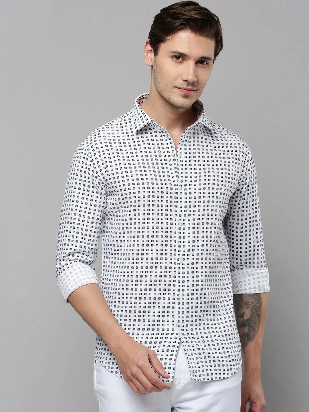 Authentic White Solid Mens Shirt - Cotton Casual Shirt | DesiQlo