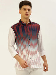 Men White Printed Casual Shirt-QUINN-3611-White