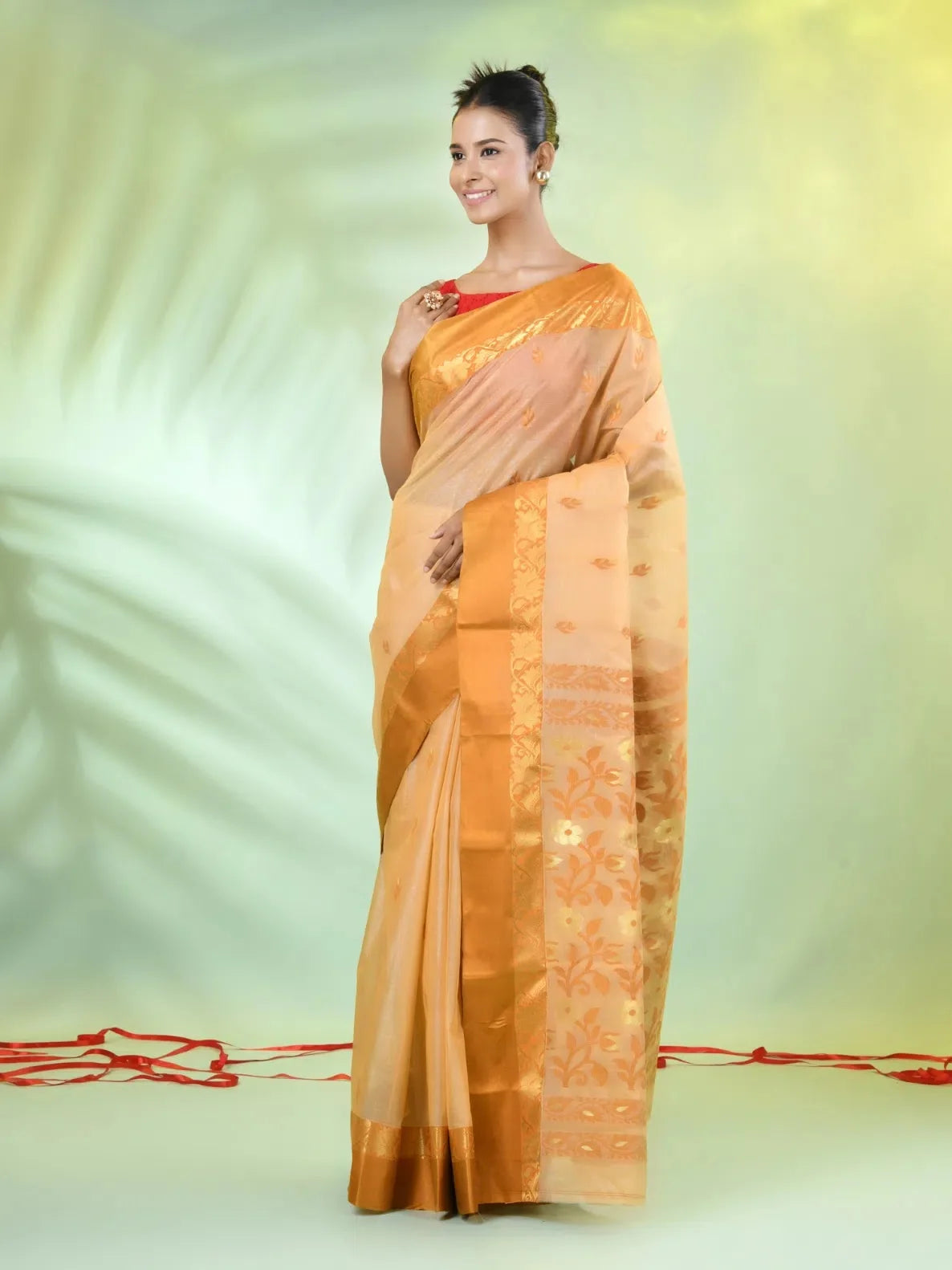 Beige Tussar Silk Saree | Indian Sarees for Women
