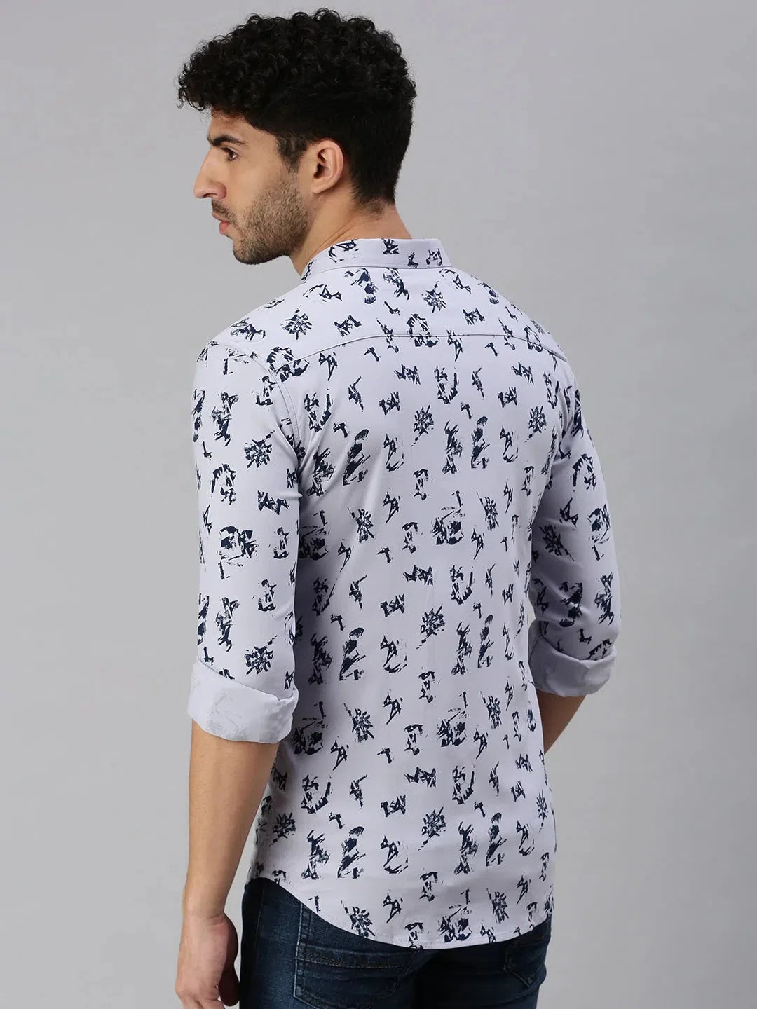 Lavender Printed Shirt - Casual Cotton Mens Shirt Online