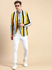 Men Multi Striped Party Blazer-SOBLZ-79-3-Multi