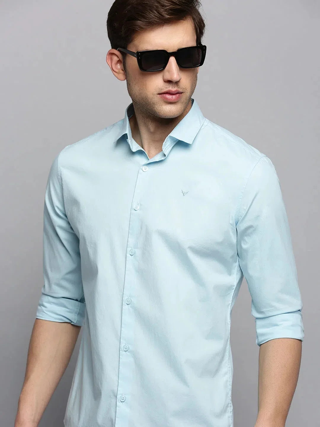 Men Blue Solid Casual Shirt-SUPREMEPLAIN-1948-Blue