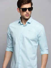Men Blue Solid Casual Shirt-SUPREMEPLAIN-1948-Blue