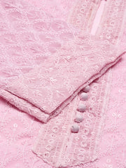 Women's Pink Embroidered Kurta SetKC-3334-Pink