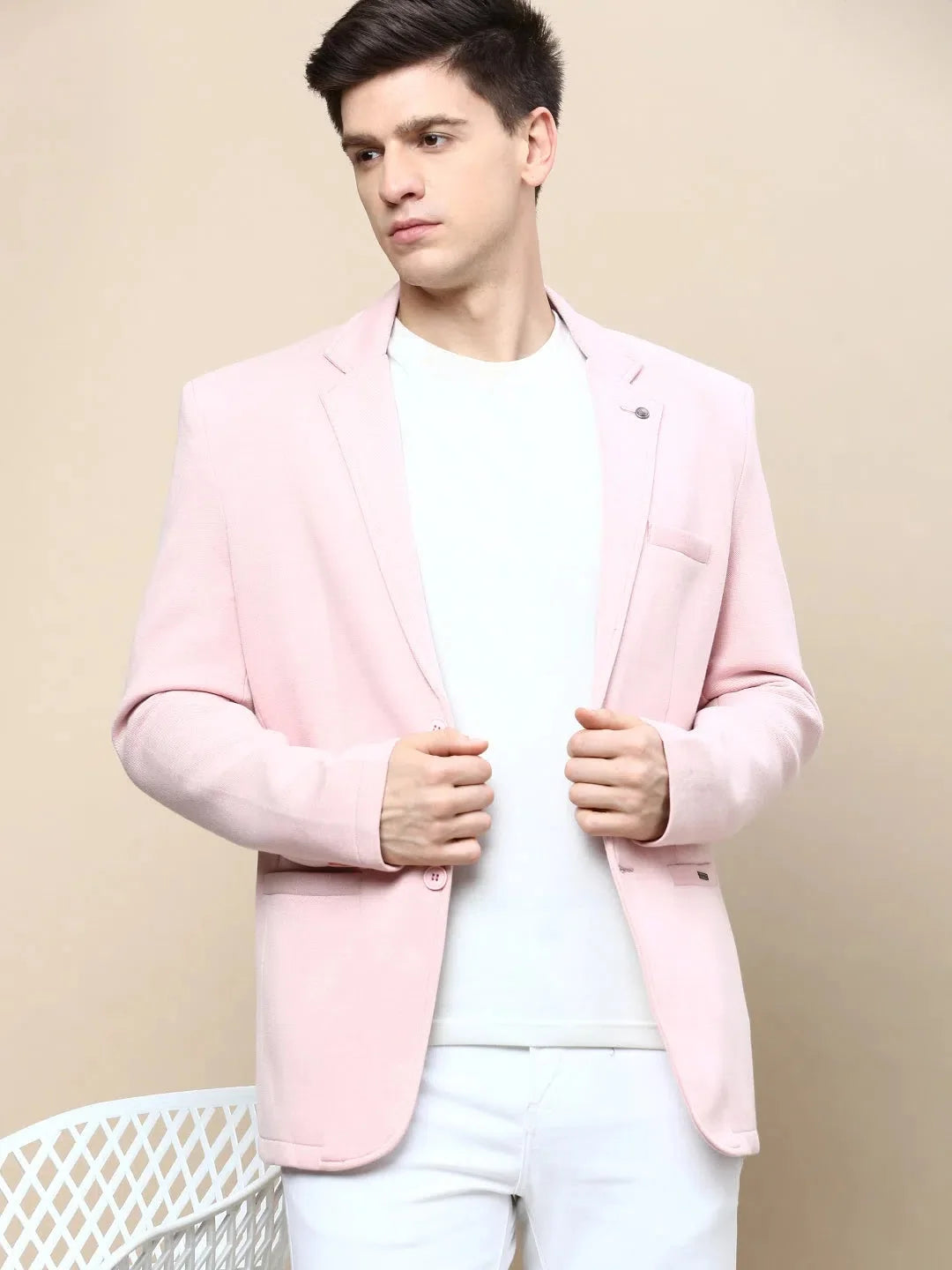 Pink Nehru Jacket for Wedding - Men's Ethnic Wear | DesiQlo