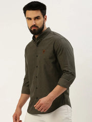 Men Grey Checked Casual Shirt-LEHARICHECKS-5337-Grey