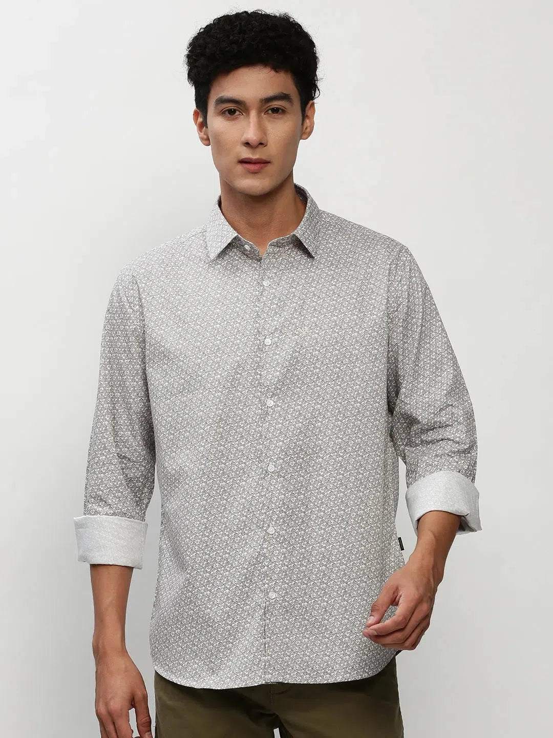 Shop White Printed Mens Shirt - Casual Cotton Shirt | DesiQlo