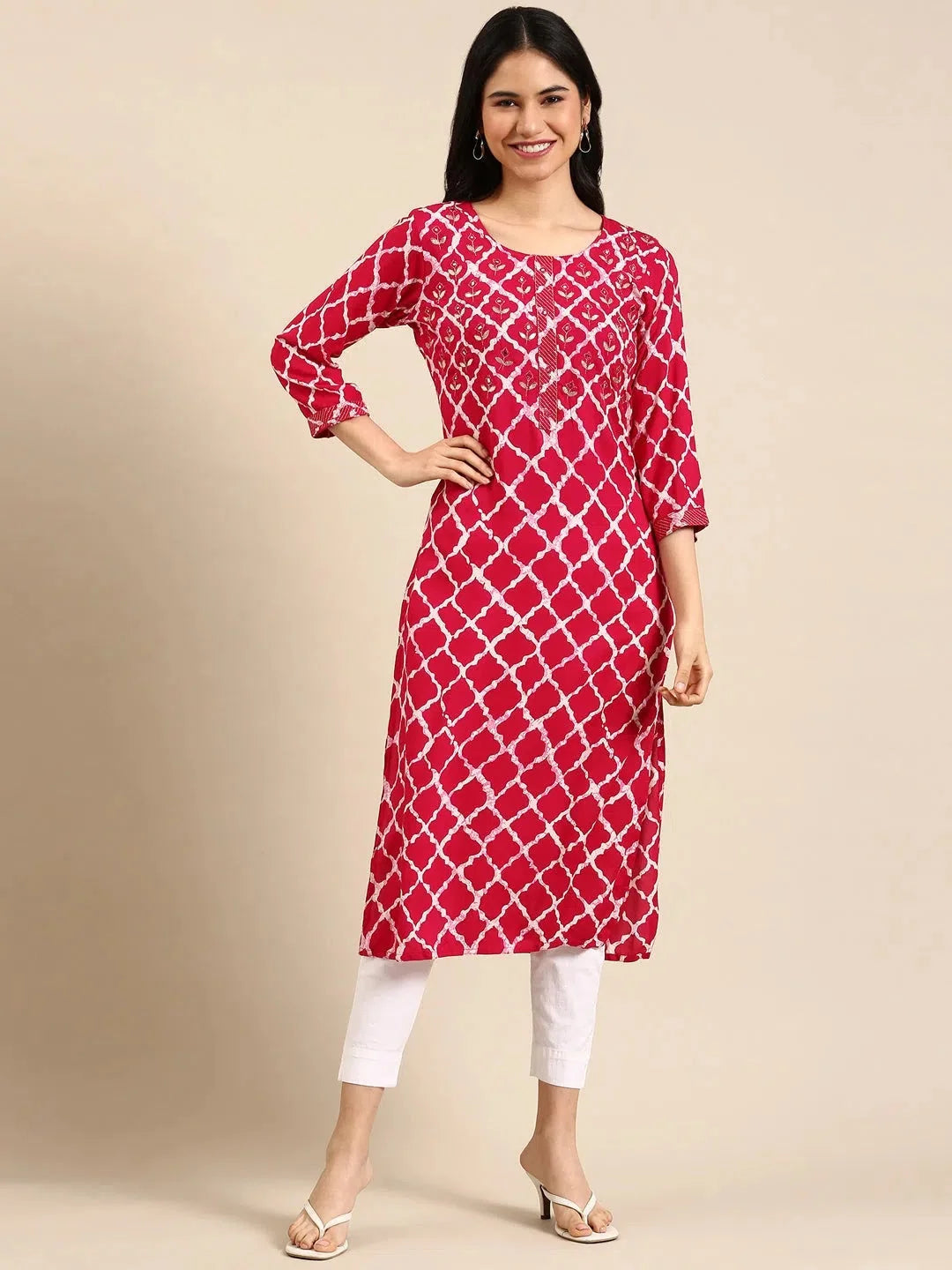Tie Dye Cotton Kurta - Trendy Indian Kurtis for Women