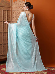 Women's Art Cream Printed Designer Saree With Blouse Piece-22KAVI2202