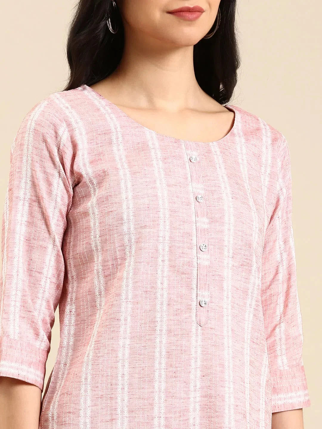 Women's Peach Solid Cotton Kurta | Casual Indian Kurtas Online