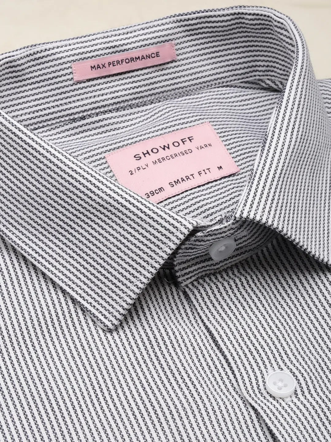 White Striped Formal Shirts - DesiQlo Cotton Mens Shirt
