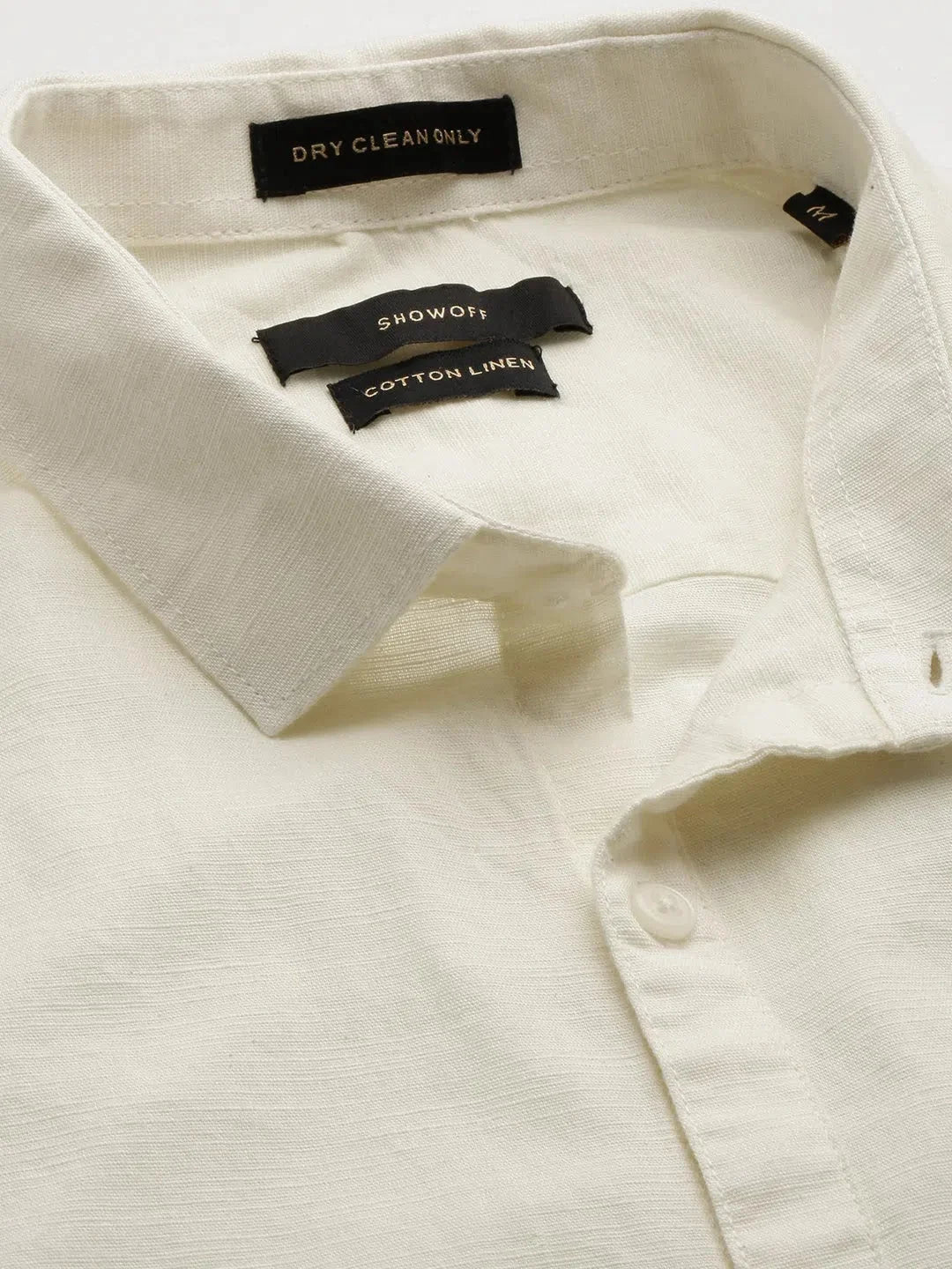 Cream Solid Mens Shirt - Casual Cotton Shirt | DesiQlo