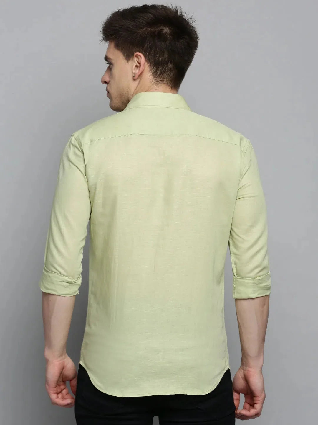 Green Solid Cotton Mens Shirt | Casual & Stylish - DesiQlo