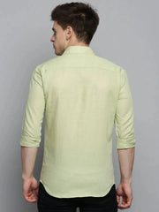 Men Green Solid Casual Shirt-MUNIFICENCEPLAIN-3398-Green