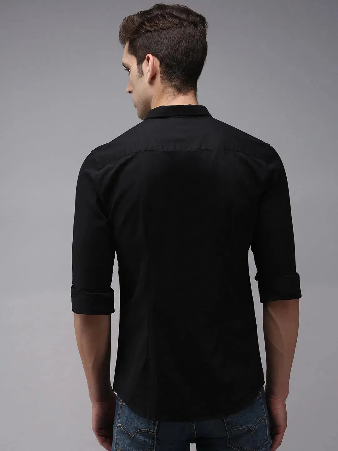 Black Solid Mens Shirt - Casual Cotton Shirt | DesiQlo
