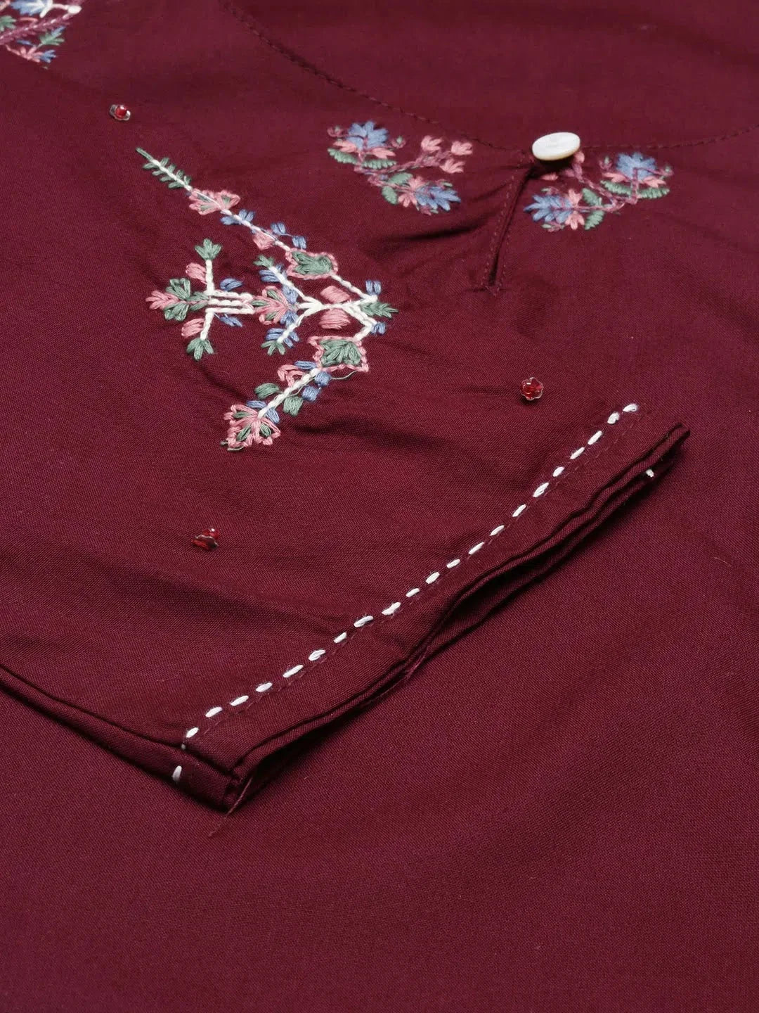 Purple Embroidered Kurta: Elegant Indian Kurtis - DesiQlo