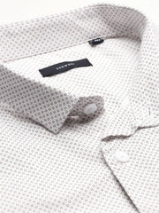 Men Cream Printed Casual Shirt-TKTPRINT-125-Cream
