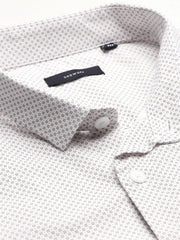 Men Cream Printed Casual Shirt-TKTPRINT-125-Cream