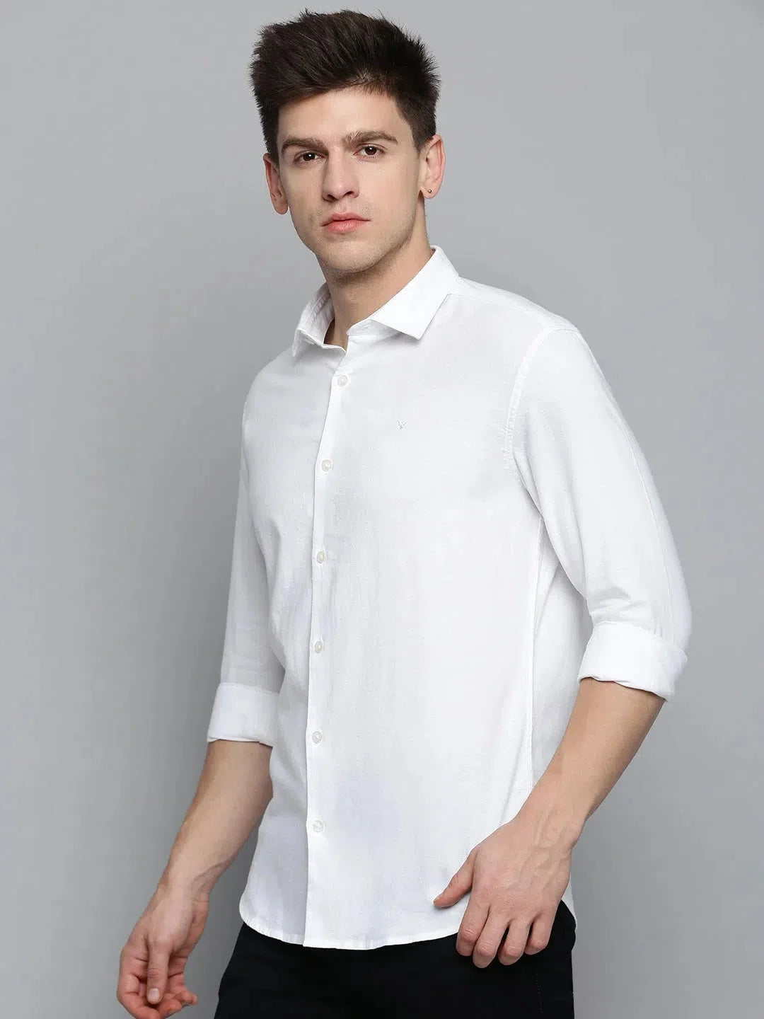 White Cotton Mens Shirt - Classic Solid Formal Shirts Online