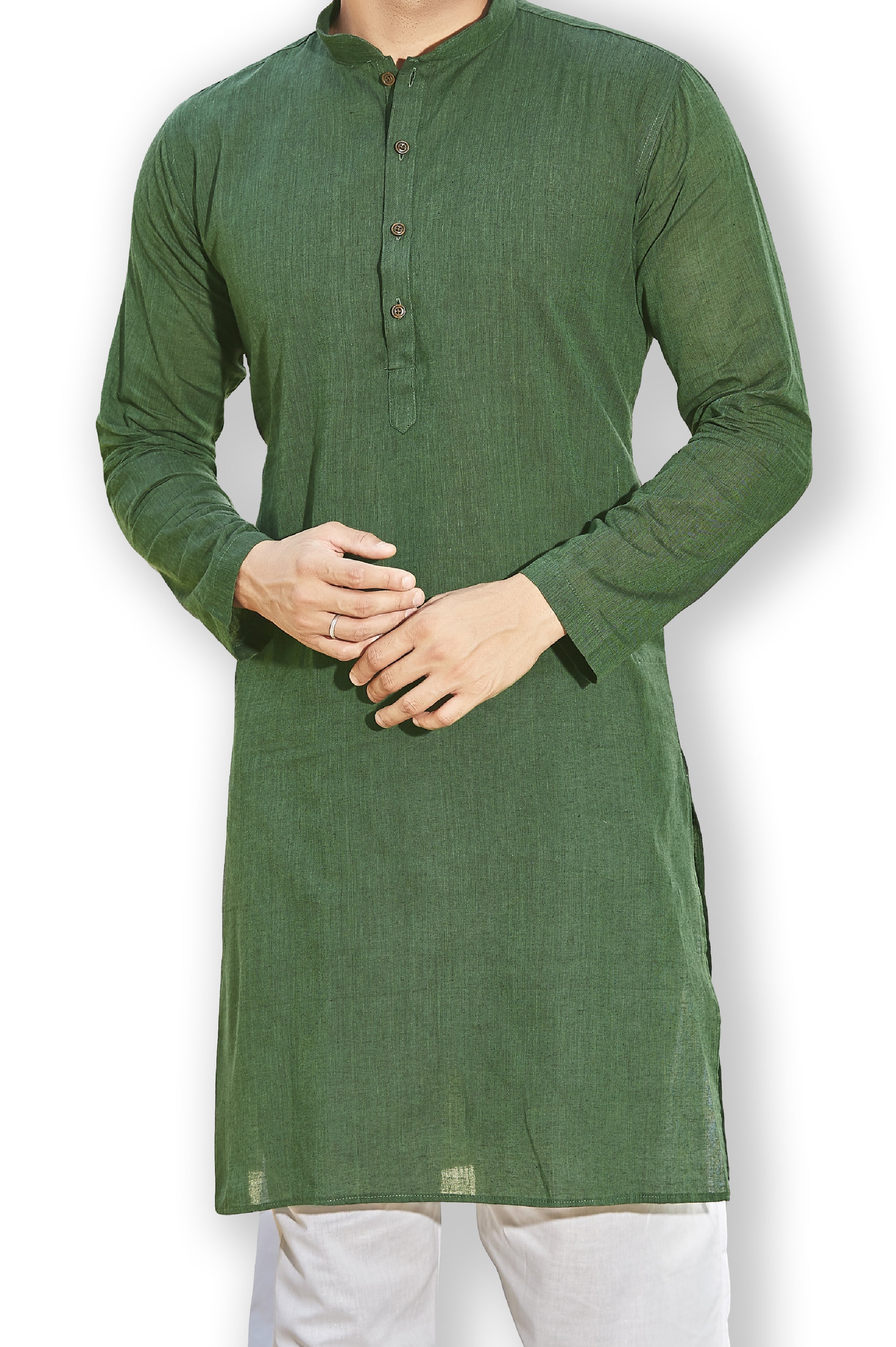 Cotton Kurta for Men - Green | KUDU57072G | DesiQlo