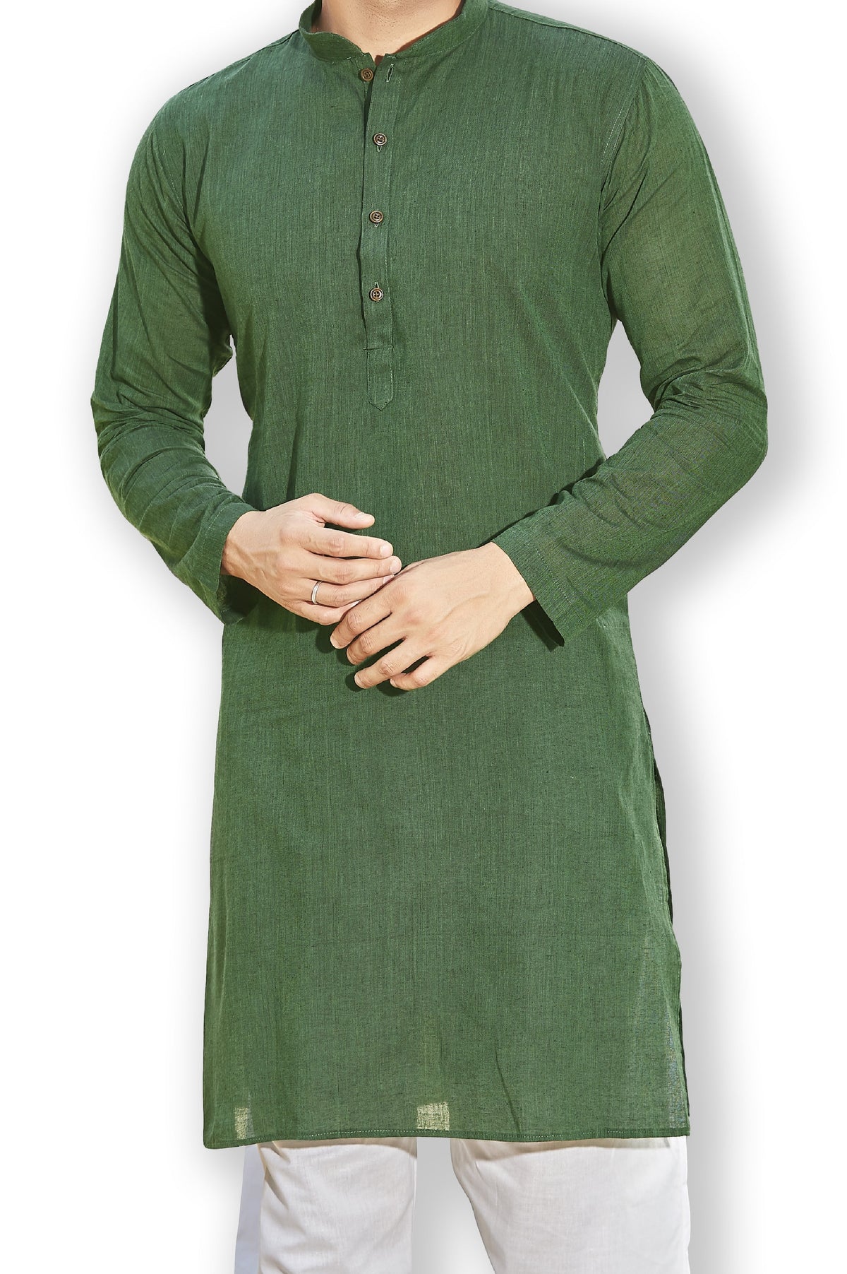 Cotton Kurta for Men - Green | KUDU57072G