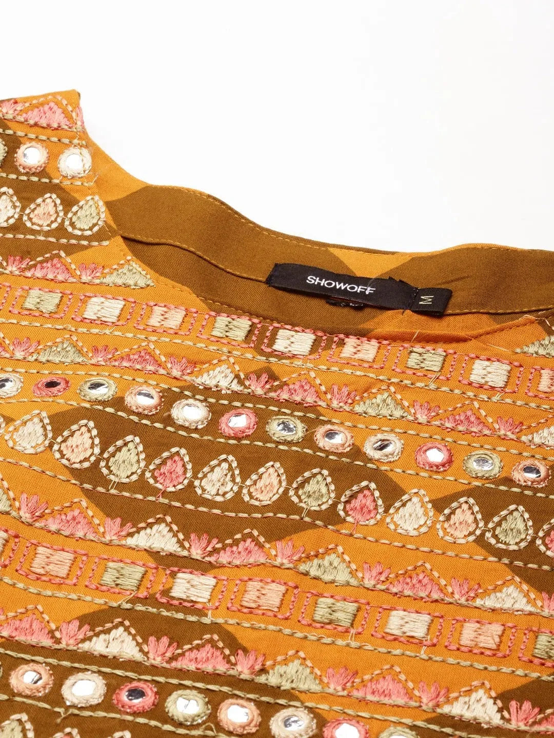 Rust Printed Anarkali Kurti | Cotton Anarkali Gown for Women