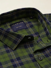 Men Green Checked Casual Shirt-DALTONCHECKS-4103-Green