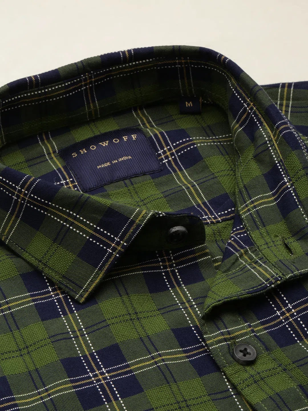 Green Checked Mens Shirt | DesiQlo Casual Cotton Shirts