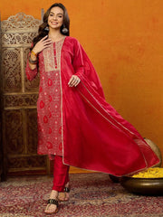 Viscose Bandhini Red Indian Ethnic