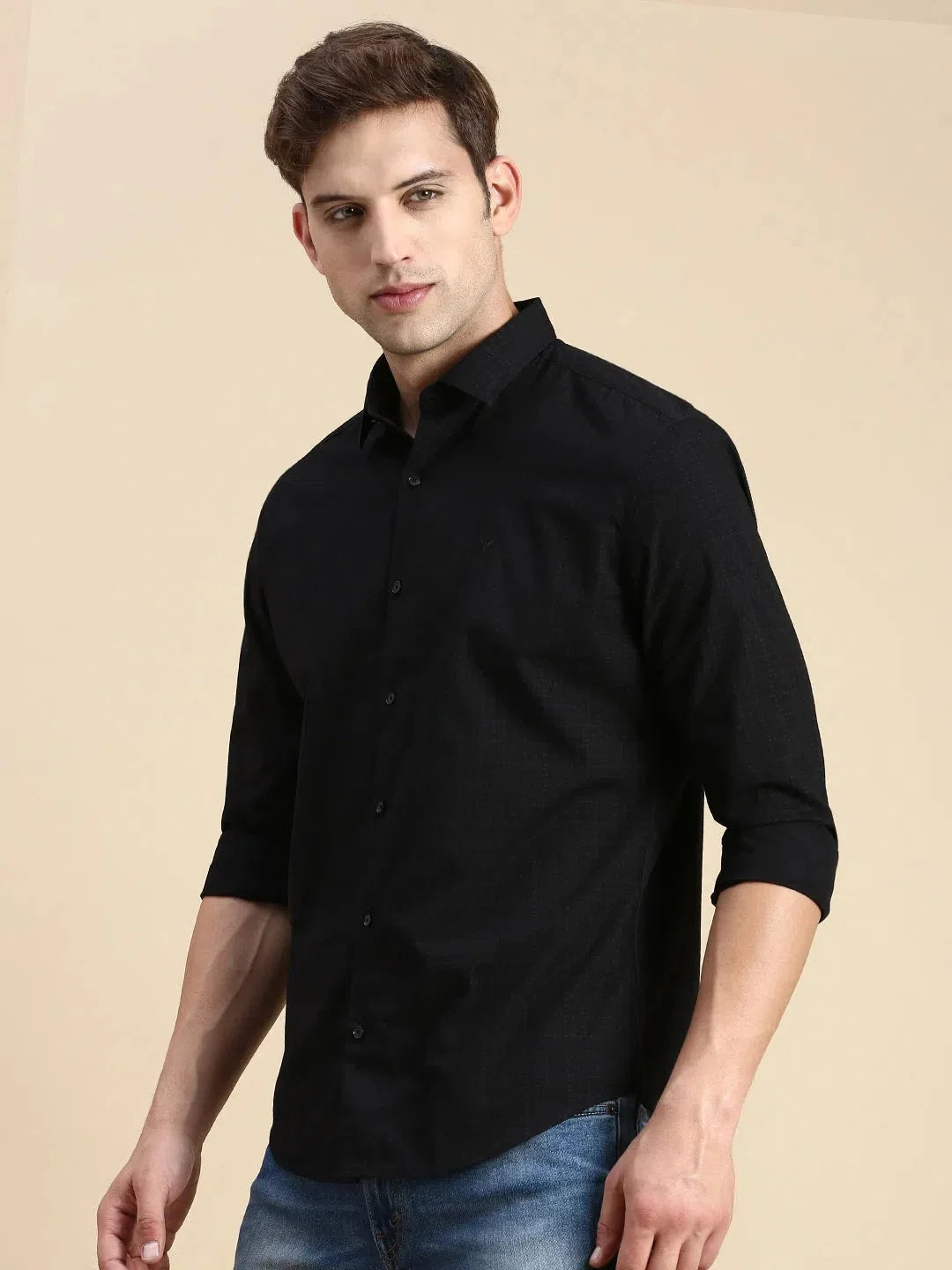 Black Checked Mens Shirt - DesiQlo Cotton Casual Shirts