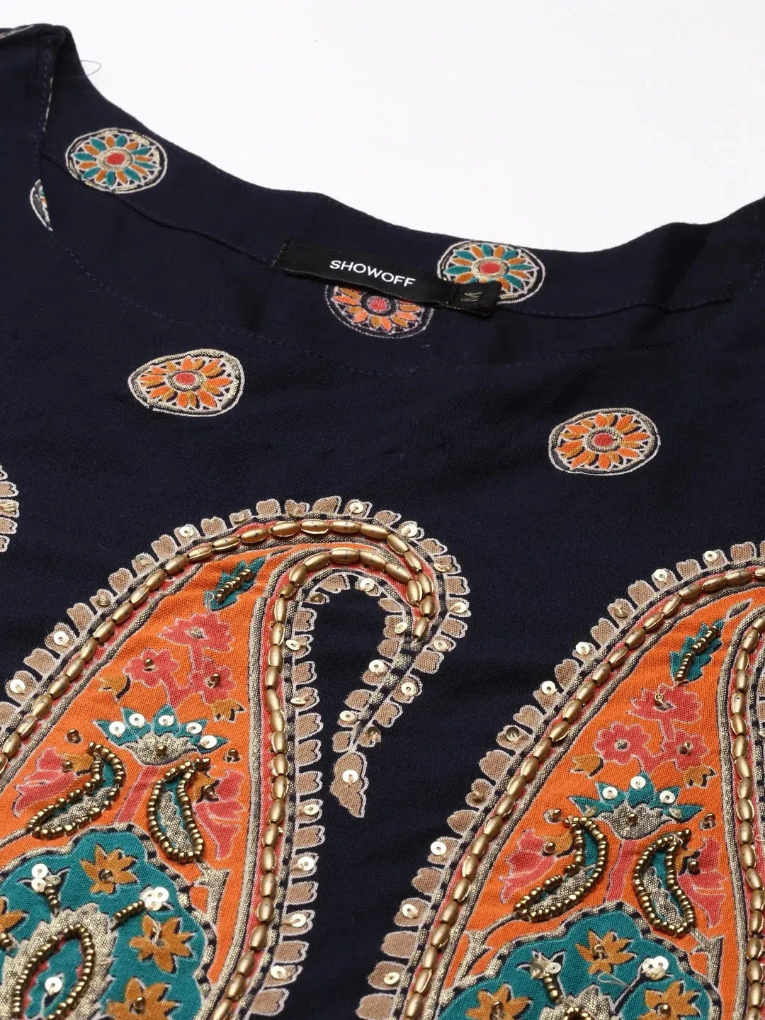 Blue Printed Anarkali Kurta - Women's Cotton Anarkali Kurti