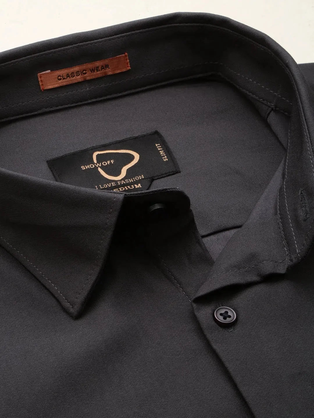 Grey Solid Cotton Mens Shirt | Casual Shirts for Men DesiQlo