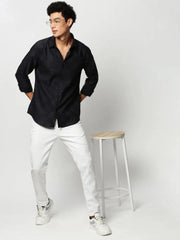 Men Navy Checked Casual Casual Shirts-TRUJETTWILL-5486-Navyblue