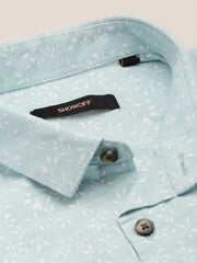 Men Green Printed Casual Shirt-PICOPRINT-2022-Seagreen