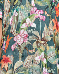 Women Dark Green Musline Viscose Digital  Printed Kaftan Pant Set-157VAASDARKGREEN