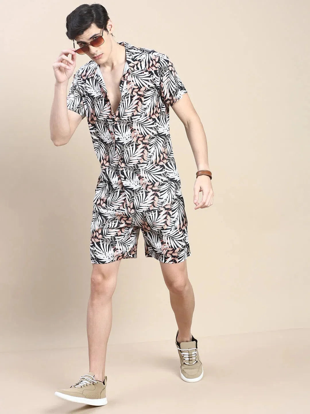 Men's Black Printed Casual Co ord Sets | Stylish Two Piece Sets