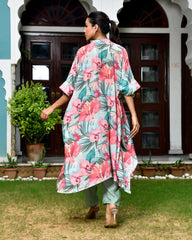Women Aqua Musline Viscose Digital Printed Kaftan Pant Set-159VAASAQUA