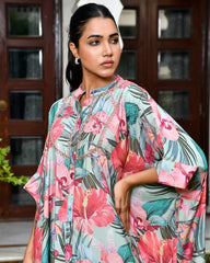 Women Aqua Musline Viscose Digital Printed Kaftan Pant Set-159VAASAQUA