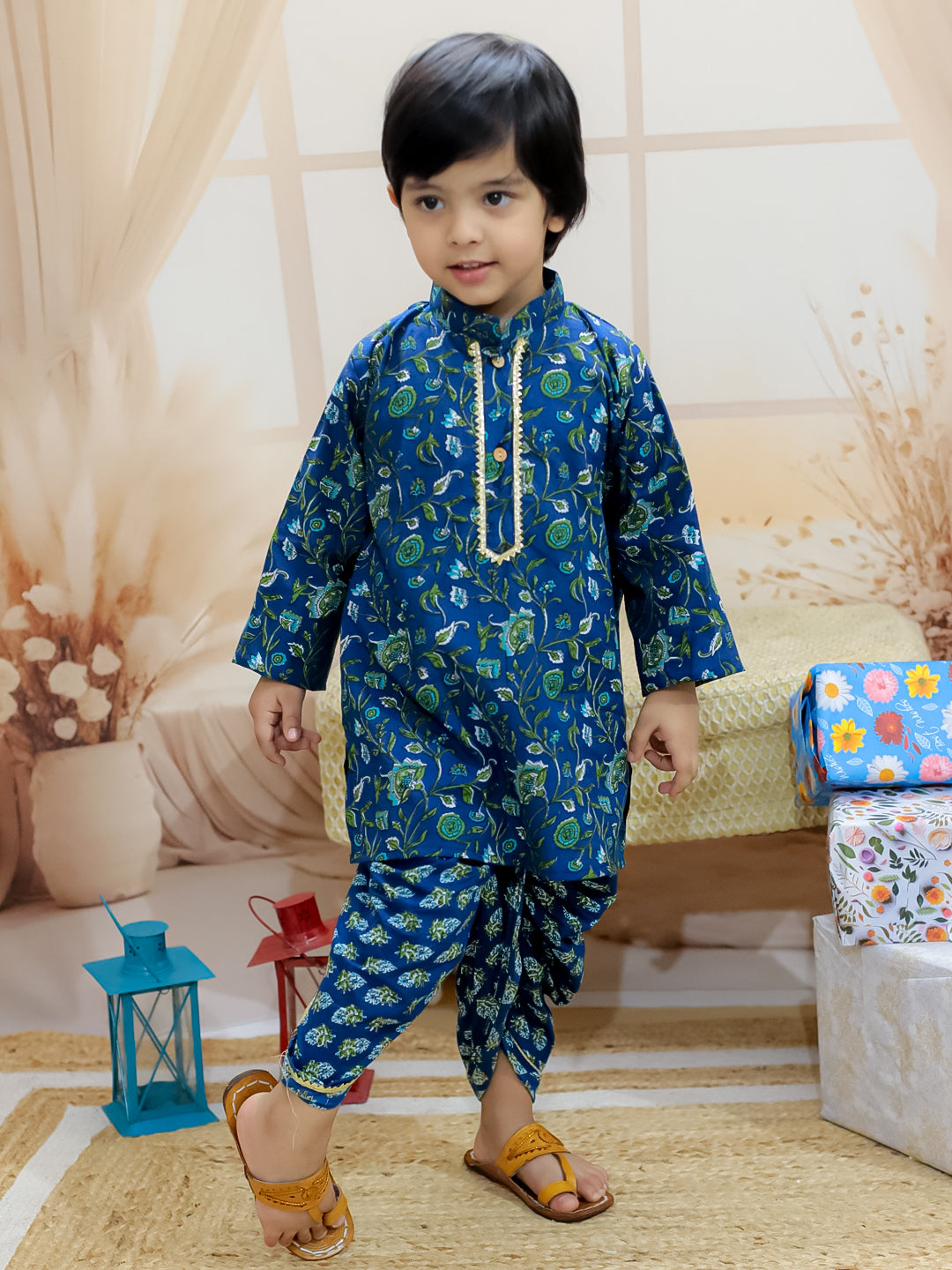 Dhoti Kurta Set for Boys - Blue | BR24DK66BLA | DesiQlo