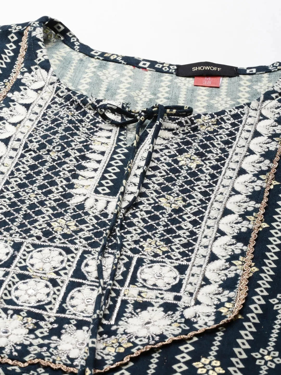 Teal Bandhini Cotton Kurta Set for Women | Indian Kurta Sets