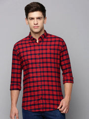 Men Red Checked Casual Shirt-AVACHECKS-5026-Red