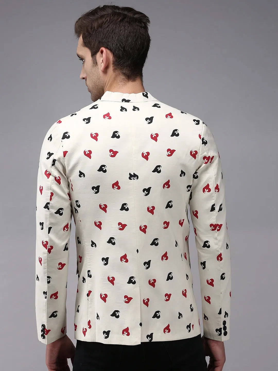 Beige Printed Blazer: Men's Ethnic Wear - DesiQlo Style