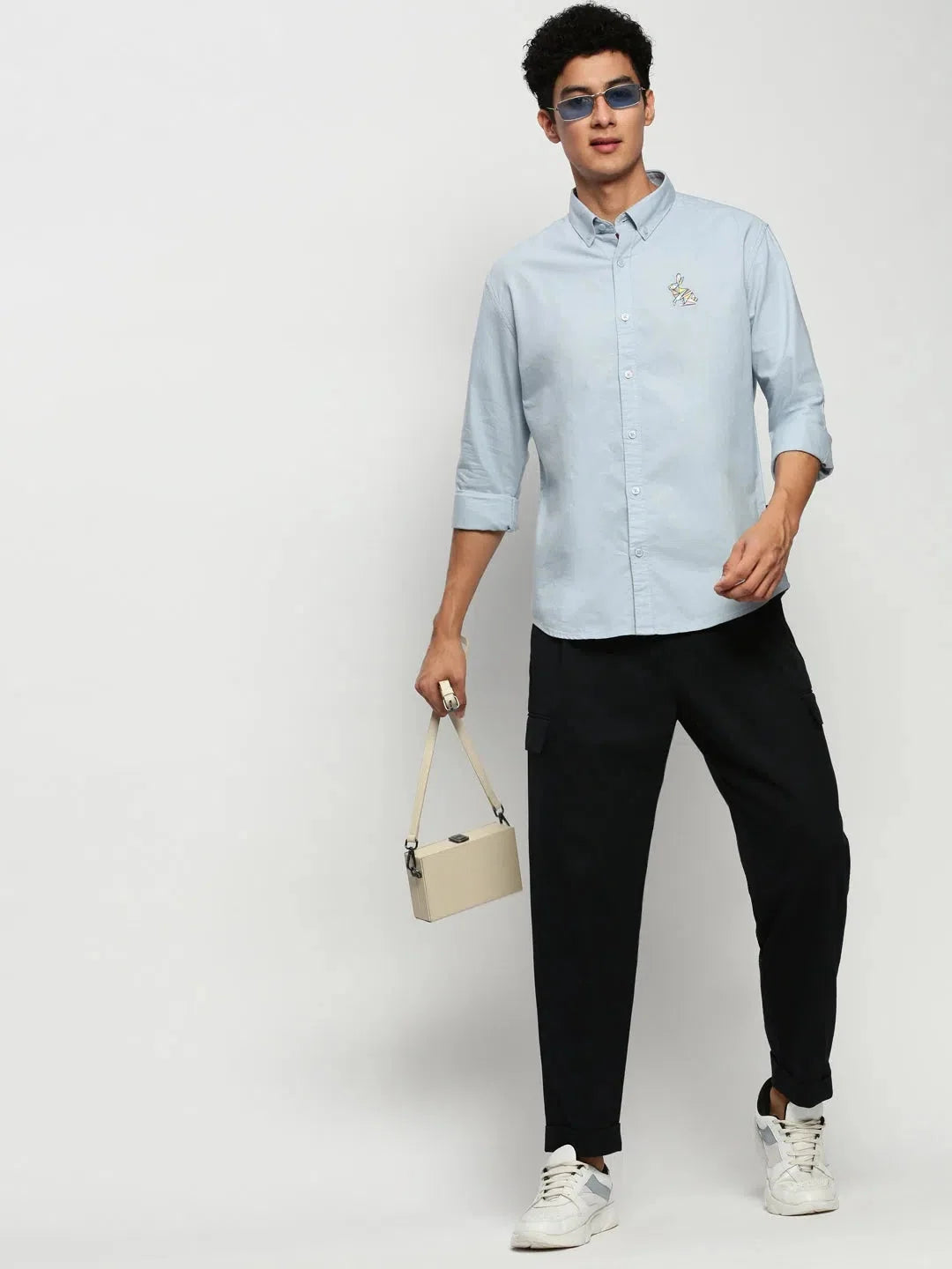 Blue Solid Mens Shirt | Casual Cotton Formal Shirts - DesiQlo