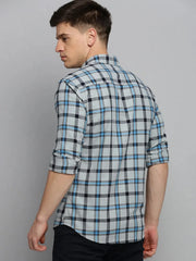 Men Grey Checked Casual Shirt-DALTONCHECKS-4091-Grey