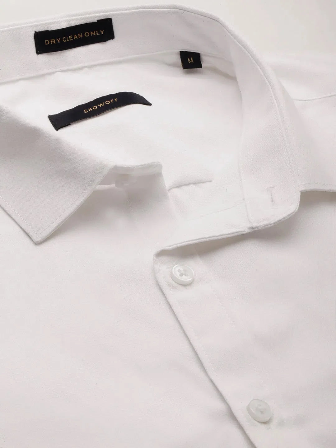 Men's White Cotton Formal Shirt | DesiQlo Solid Design