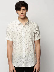 Men White Geometrical Casual Casual Shirts-JUPITERPRINT-1791-White