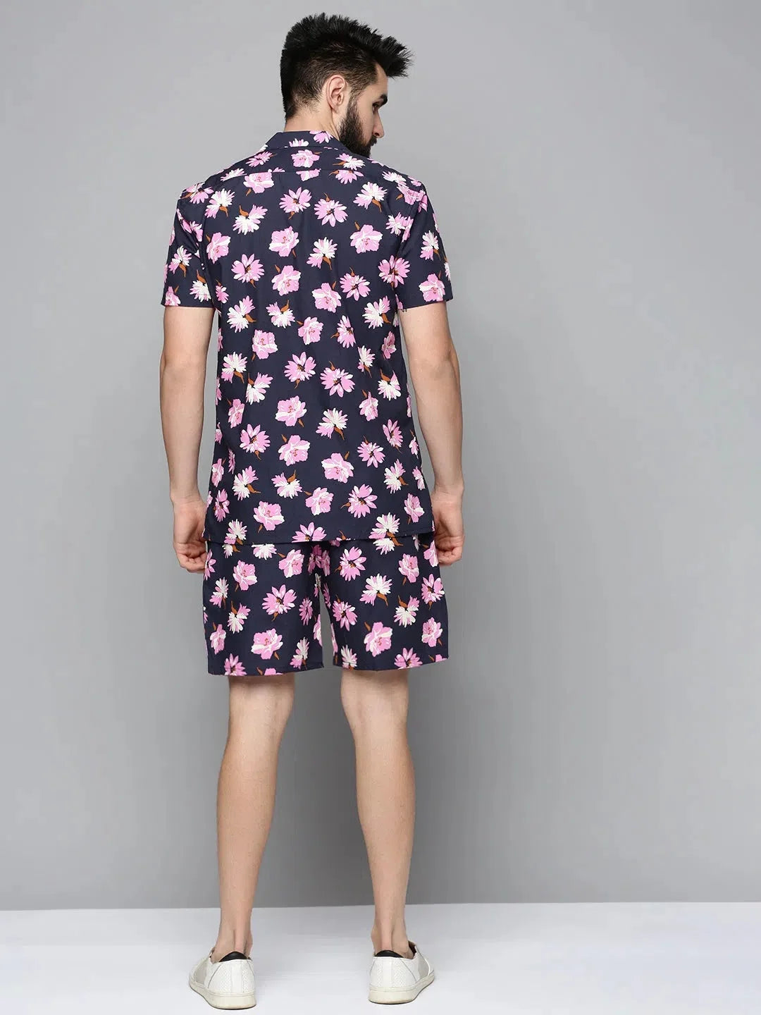 Men's Navy Printed Co Ord Set - Stylish Two Piece Set