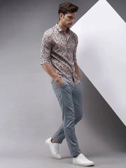 Men White Printed Casual Shirt-OMANPRINT-1567-White